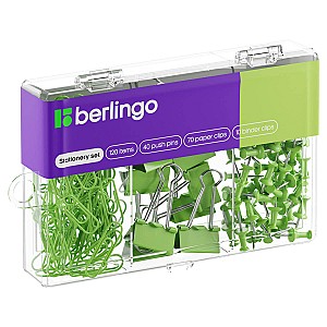 Set accesorii mici pentru birou Berlingo MCN12000B, 120 piese, verde