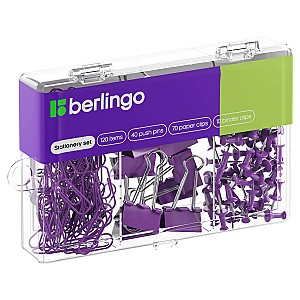 Set accesorii mici pentru birou Berlingo MCN12000E, 120 piese, violet