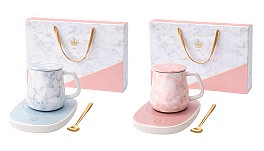 Set cadou cu cana, capac, lingurita si incalzitor USB HH04060 asortat