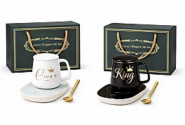 Set cadou cu cana, capac, lingurita si incalzitor USB HH04061 asortat