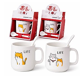 Set cadou cu cana si lingurita HH04069 cu desen