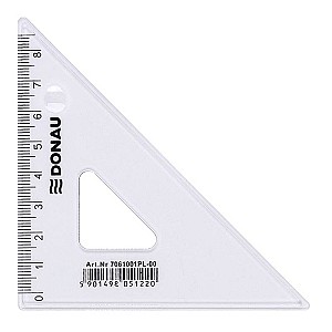 Угольник DONAU 7061001PL, 8см, 45 прозрачный