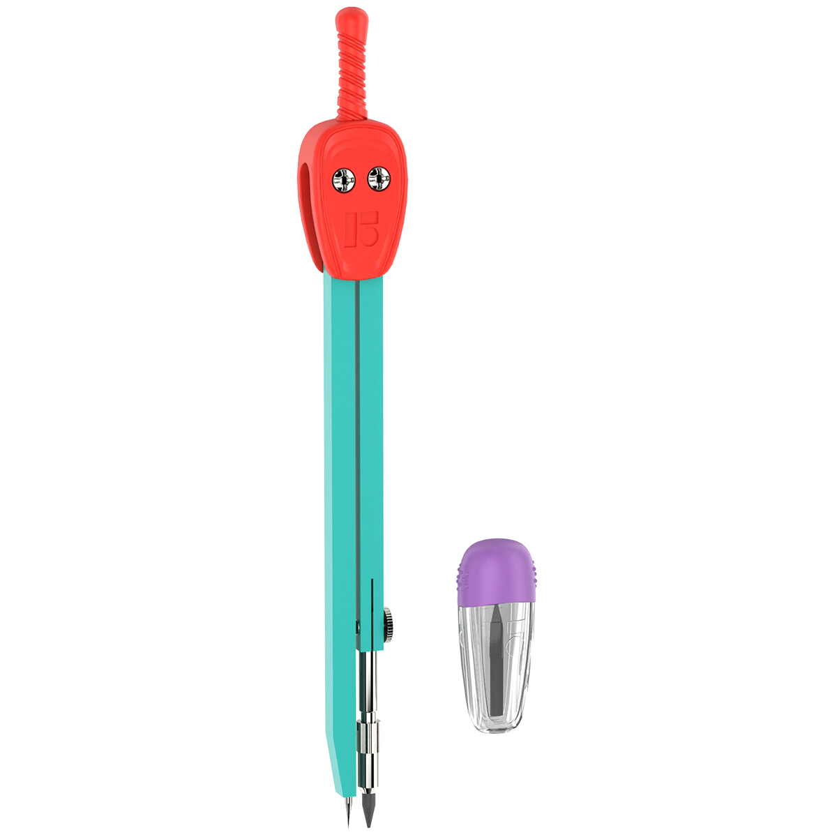 Compas metalic Berlingo DS40002a cu rezerve, rosu