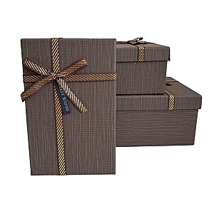 Set cutie pentru cadou HH03443, 3 bucati, cafeniu