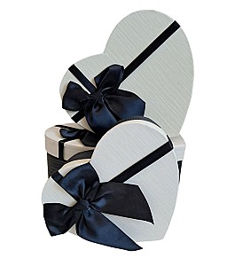 Set cutie pentru cadou HH03456, 3 bucati, alb-negru