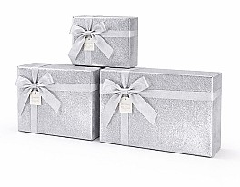Набор коробок подарочных (3шт) HH04240 серебристый