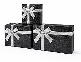 Набор коробок подарочных (3шт) HH04242 черно-белый