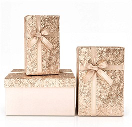 Набор коробок подарочных (3шт) HH04243 золотистый