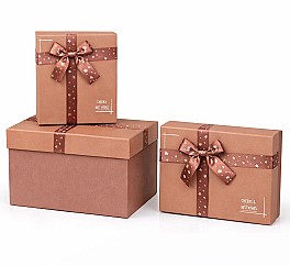Набор коробок подарочных (3шт) HH04256 коричневый