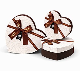 Набор коробок подарочных (3шт) HH04260 коричнего-белый