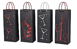 Пакет подарочный бутылочный 12x36x9см HH04229
