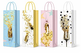 Пакет подарочный бутылочный 12x36x9см HH04231