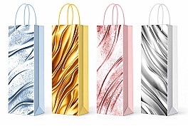 Пакет подарочный бутылочный 12x36x9см HH04232