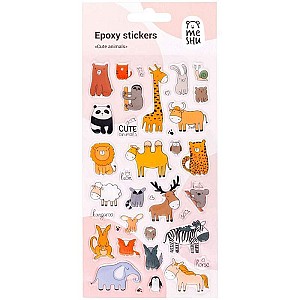 Autocolante Meshu 332408 Cute Animals PVC 10x22cm, 37buc
