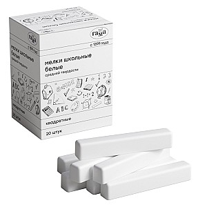 Мел школьный Гамма, белый, квадратный 20 штук 280120215