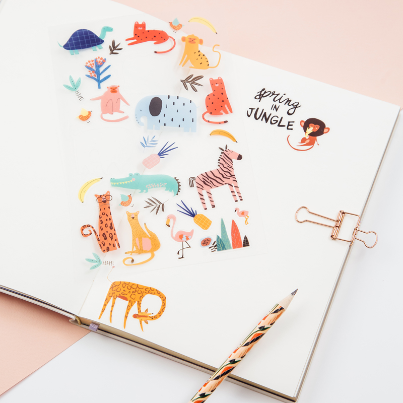 Autocolante Meshu 42744 Spring in jungle PVC 10x21cm, 31buc