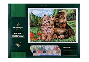 Pictura pe numere Prietenii pufosi 30x40cm