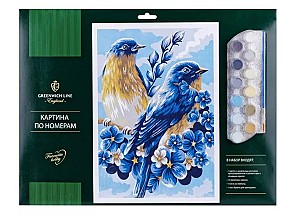 Pictura pe numere Pasari 30x40cm