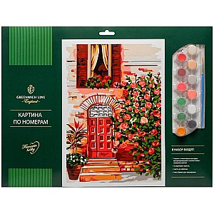 Pictura pe numere Pridvor cu flori 30x40cm _37957