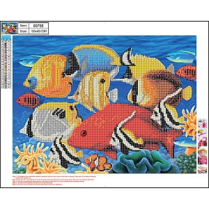 Мозаика алмазная Centrum 89758 Экзотические рыбы 5D 40x50cm