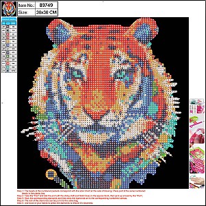 Mozaic cu diamante Centrum 89749 Tigru 5D 30x30cm