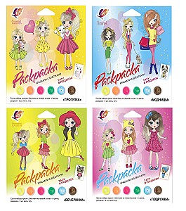 Set vopsea cu sclipici si planse de colorat LUCI, asortat