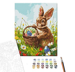 Pictura pe numere 40x50cm Brushme BS53931 Iepurasul de Paste, fara cutie