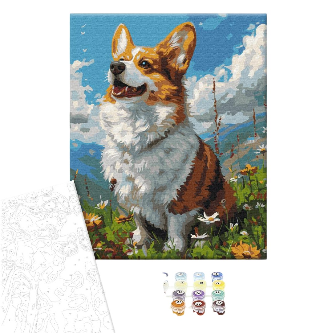 Картина по номерам 40x50см Brushme BS53943 Солнечный Корги, в коробке