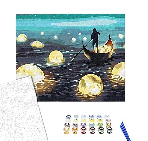 Pictura pe numere 40x50cm Brushme BS51420 Plimbare pe luna, fara cutie
