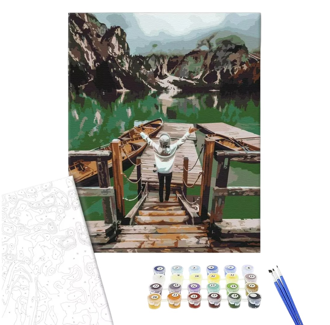 Картина по номерам 40x50см Brushme BS52566 Путешественница на озере Брайес, в коробке