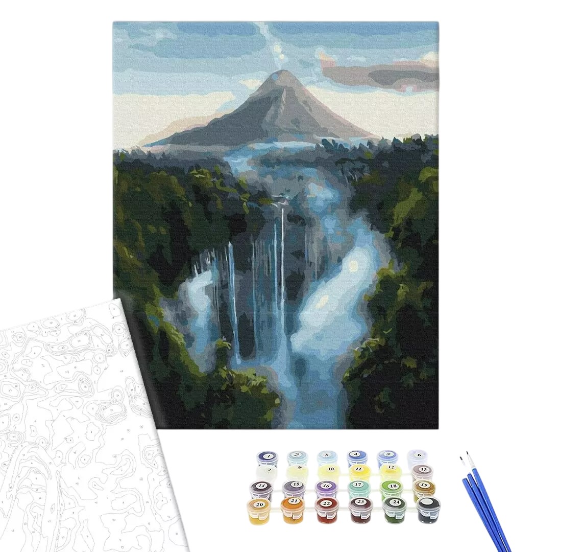 Картина по номерам 40x50см Brushme BS31413 Водопад у гор, в коробке