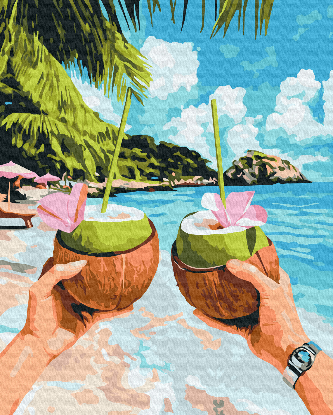 Картина по номерам 40x50см Brushme BS54318 Кокосовое наслаждение, в коробке