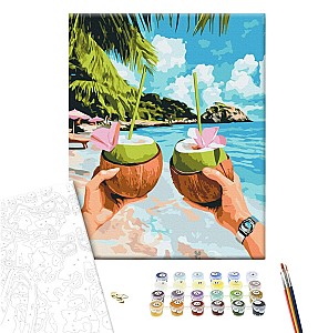 Pictura pe numere 40x50cm Brushme BS54318 Deliciul de cocos, fara cutie