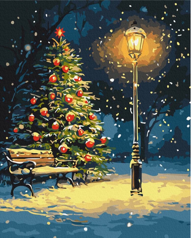 Картина по номерам 40x50см Brushme BS54191 Ночной танец снежинок, в коробке