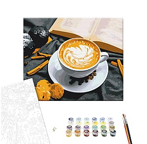 Pictura pe numere 40x50cm Brushme BS52634 Cafea cu aroma de scortisoara, fara cutie