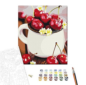 Pictura pe numere 40x50cm Brushme BS53397 Cirese coapte, cu cutie