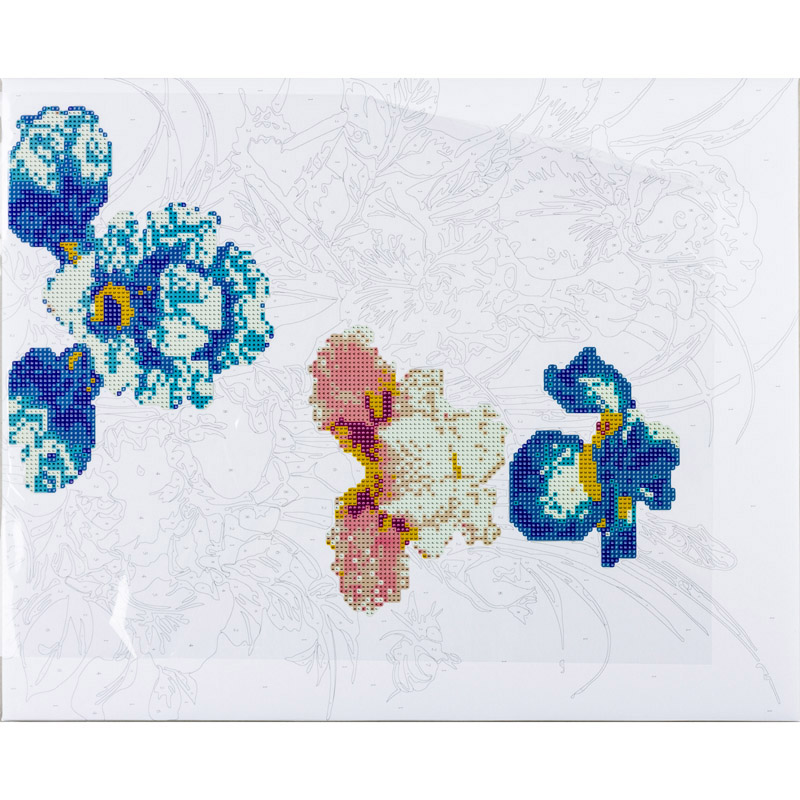 Алмазная мозайка + Картина по номерам Centrum 89695 Ирисы 40x50cm