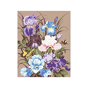 Алмазная мозайка + Картина по номерам Centrum 89695 Ирисы 40x50cm