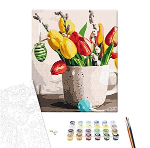 Pictura pe numere 40x50cm Brushme BS53106 Buchet de Paste, in cutie