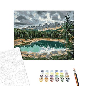 Pictura pe numere 40x50cm Brushme BS53779 Lac pe munte, in cutie