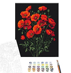 Pictura pe numere 40x50cm Brushme BS54146 Farmecul macului, in cutie