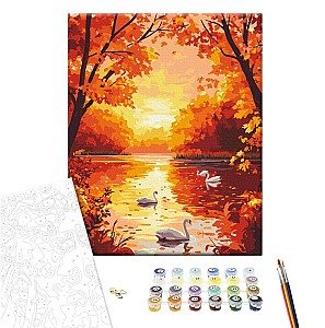 Pictura pe numere 40x50cm Brushme BS54175 Simfonia aurie a naturii, in cutie