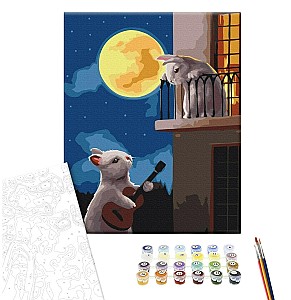 Pictura pe numere 40x50cm Brushme BS53514 Serenada la lumina Lunii, in cutie