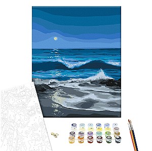 Pictura pe numere 40x50cm Brushme BS54468 Seara de liliac, in cutie