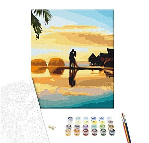 ictura pe numere 40x50cm Brushme BS52863 Apusul iubirii, in cutie