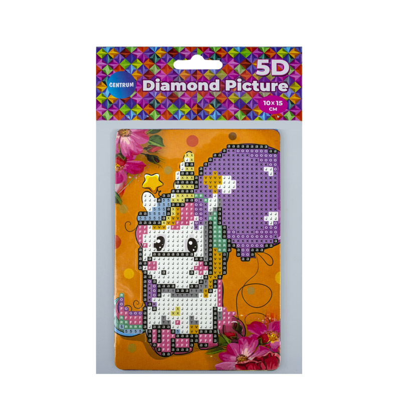 Mozaic cu diamante 10x15cm Centrum Unicorn 89769 pe suport din plastic