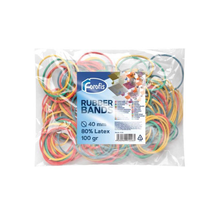Резинки для денег Forofis 91226, 100 гр., д:40мм, цветные