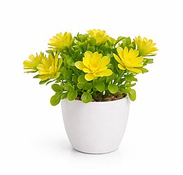 Flori artificiale in ghiveci HH03987 galben