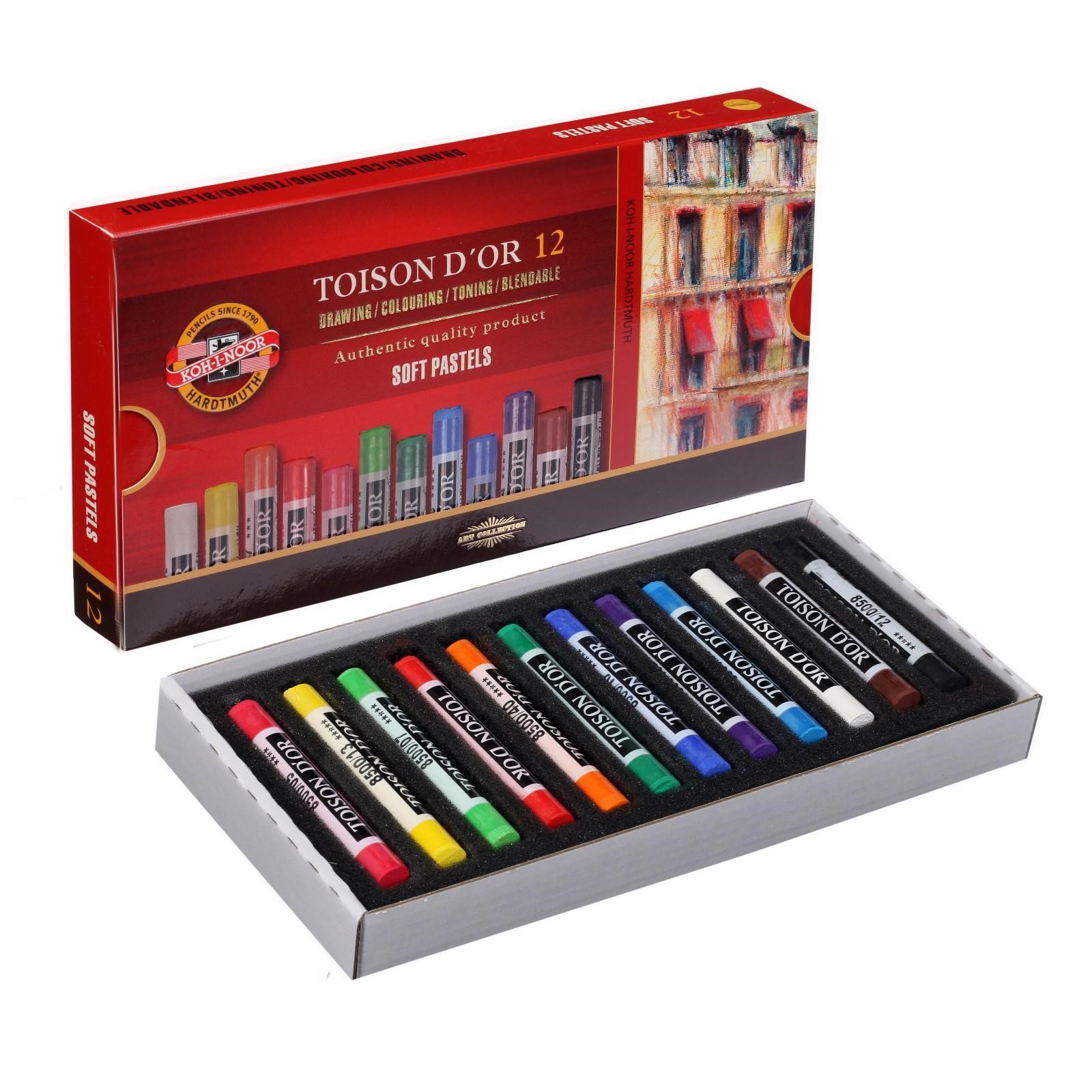 Set pasteluri Koh-I-Noor 12 culori 8512 Toison D'or, Soft