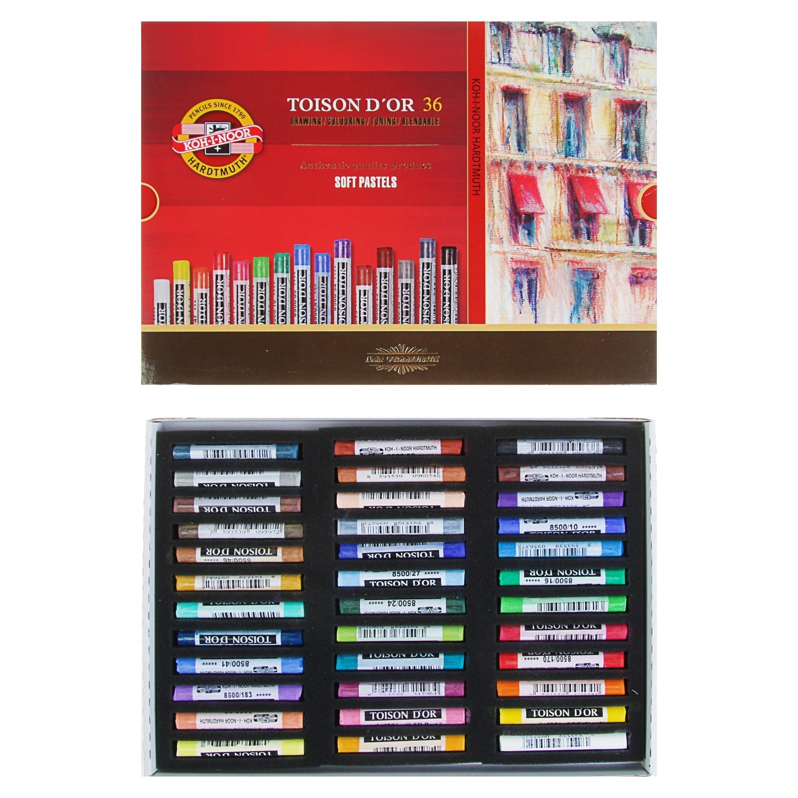 Set pasteluri Koh-I-Noor 36 culori 8515 Toison D'or